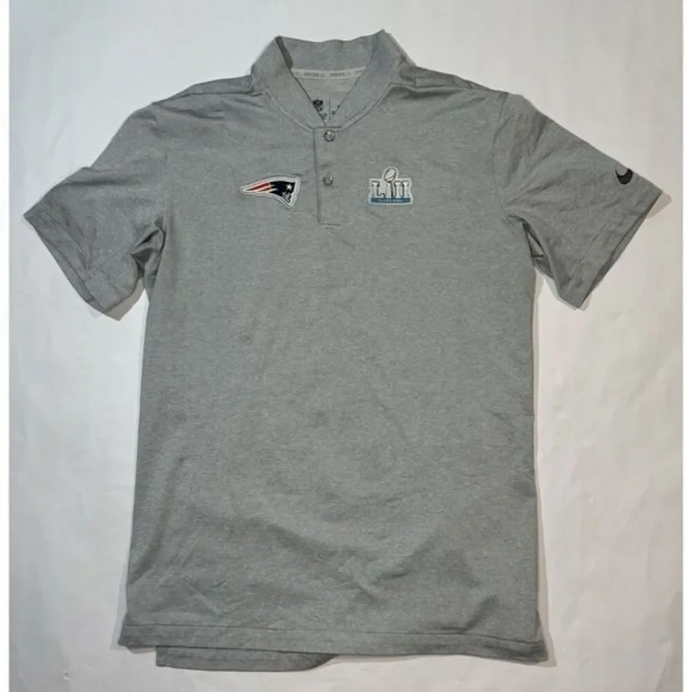 Nike Dri-Fit NFL New England Patriots Super Bowl LII 52 OnField Polo Shirt Sz S